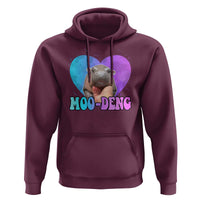 Funny Moo-Deng Baby Pygmy Hippo Hoodie Heart Shape Cute Zoo For Family
