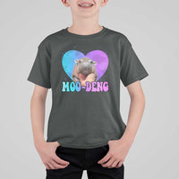 Funny Moo-Deng Baby Pygmy Hippo T Shirt For Kid Heart Shape Cute Zoo For Family - Wonder Print Shop