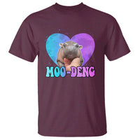 Funny Moo-Deng Baby Pygmy Hippo T Shirt Heart Shape Cute Zoo For Family - Wonder Print Shop