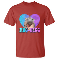 Funny Moo-Deng Baby Pygmy Hippo T Shirt Heart Shape Cute Zoo For Family - Wonder Print Shop