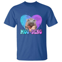 Funny Moo-Deng Baby Pygmy Hippo T Shirt Heart Shape Cute Zoo For Family - Wonder Print Shop