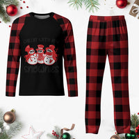 Snowman Christmas Plaid Pajama Set Chillin With My Snowmies Ugly Gift - Wonder Print Shop