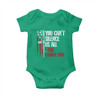 Charlie Kirk Baby Onesie You Cant Silence Us All USA Flag - Wonder Print Shop