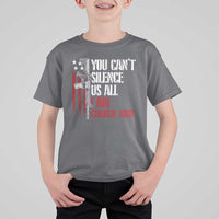 Charlie Kirk T Shirt For Kid You Cant Silence Us All USA Flag - Wonder Print Shop