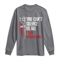 Charlie Kirk Long Sleeve Shirt You Cant Silence Us All USA Flag - Wonder Print Shop
