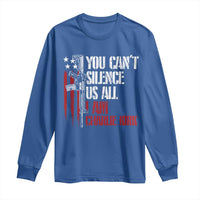 Charlie Kirk Long Sleeve Shirt You Cant Silence Us All USA Flag - Wonder Print Shop