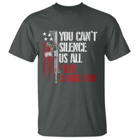 Charlie Kirk T Shirt You Cant Silence Us All USA Flag - Wonder Print Shop