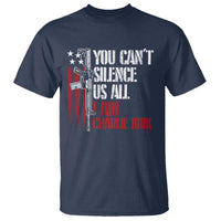 Charlie Kirk T Shirt You Cant Silence Us All USA Flag - Wonder Print Shop