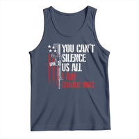 Charlie Kirk Tank Top You Cant Silence Us All USA Flag - Wonder Print Shop