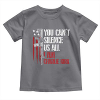 Charlie Kirk Toddler T Shirt You Cant Silence Us All USA Flag - Wonder Print Shop