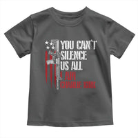 Charlie Kirk Toddler T Shirt You Cant Silence Us All USA Flag - Wonder Print Shop