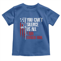 Charlie Kirk Toddler T Shirt You Cant Silence Us All USA Flag - Wonder Print Shop