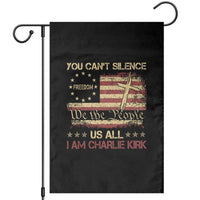 Charlie Kirk Garden Flag You Cant Silence Us All Retro American Flag Cross - Wonder Print Shop