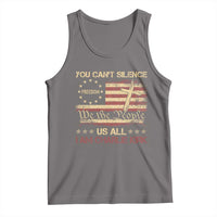 Charlie Kirk Tank Top You Cant Silence Us All Retro American Flag Cross - Wonder Print Shop