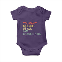 Charlie Kirk Baby Onesie Retro You Cant Silence Us All - Wonder Print Shop