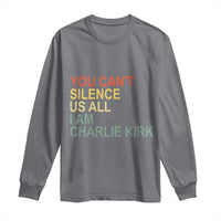 Charlie Kirk Long Sleeve Shirt Retro You Cant Silence Us All - Wonder Print Shop