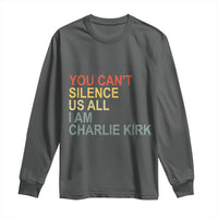 Charlie Kirk Long Sleeve Shirt Retro You Cant Silence Us All - Wonder Print Shop