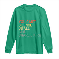 Charlie Kirk Long Sleeve Shirt Retro You Cant Silence Us All - Wonder Print Shop