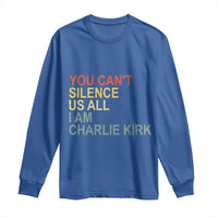 Charlie Kirk Long Sleeve Shirt Retro You Cant Silence Us All - Wonder Print Shop
