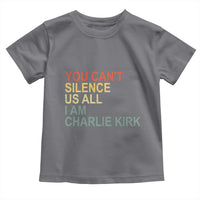 Charlie Kirk Toddler T Shirt Retro You Cant Silence Us All - Wonder Print Shop