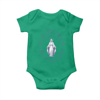 Marian Catholic Baby Onesie Virgin Mary Catholic Floral Women Religious - Wonder Print Shop