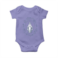 Marian Catholic Baby Onesie Virgin Mary Catholic Floral Women Religious - Wonder Print Shop
