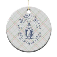 Marian Catholic Ceramic Ornament Virgin Mary Catholic Floral Women Religious - Wonder Print Shop
