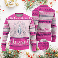 Marian Catholic Ugly Christmas Sweater Virgin Mary Catholic Floral Women Religious - Wonder Print Shop