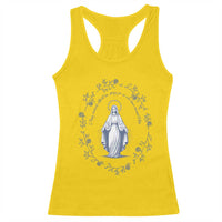Marian Catholic Racerback Tank Top Virgin Mary Catholic Floral Women Religious - Wonder Print Shop