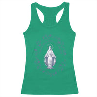Marian Catholic Racerback Tank Top Virgin Mary Catholic Floral Women Religious - Wonder Print Shop