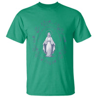 Marian Catholic T Shirt Virgin Mary Catholic Floral Women Religious - Wonder Print Shop