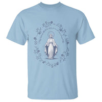 Marian Catholic T Shirt Virgin Mary Catholic Floral Women Religious - Wonder Print Shop