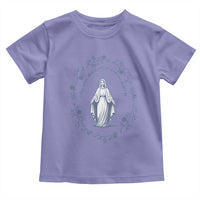 Marian Catholic Toddler T Shirt Virgin Mary Catholic Floral Women Religious - Wonder Print Shop