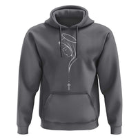 Virgin Mary Hoodie Minimalist Marian Catholic Holy Mother Cross - Wonder Print Shop