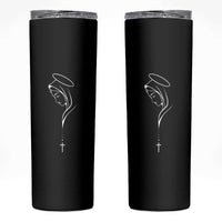 Virgin Mary Skinny Tumbler Minimalist Marian Catholic Holy Mother Cross - Wonder Print Shop