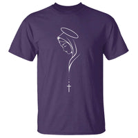 Virgin Mary T Shirt Minimalist Marian Catholic Holy Mother Cross - Wonder Print Shop