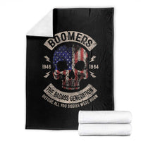 Boomers Generation Throw Blanket Before All You Sissie Were Born Skull USA Flag - Wonder Print Shop