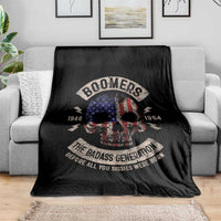 Boomers Generation Throw Blanket Before All You Sissie Were Born Skull USA Flag - Wonder Print Shop