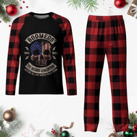 Boomers Generation Plaid Pajama Set Before All You Sissie Were Born Skull USA Flag - Wonder Print Shop