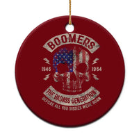 Boomers Generation Ceramic Ornament Before All You Sissie Were Born Skull USA Flag - Wonder Print Shop