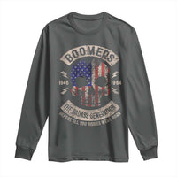 Boomers Generation Long Sleeve Shirt Before All You Sissie Were Born Skull USA Flag - Wonder Print Shop