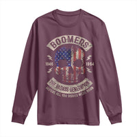 Boomers Generation Long Sleeve Shirt Before All You Sissie Were Born Skull USA Flag - Wonder Print Shop