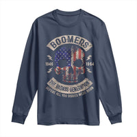 Boomers Generation Long Sleeve Shirt Before All You Sissie Were Born Skull USA Flag - Wonder Print Shop