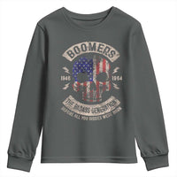 Boomers Generation Youth Sweatshirt Before All You Sissie Were Born Skull USA Flag - Wonder Print Shop
