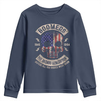 Boomers Generation Youth Sweatshirt Before All You Sissie Were Born Skull USA Flag - Wonder Print Shop