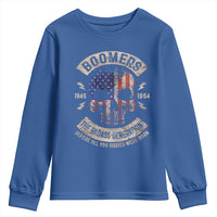 Boomers Generation Youth Sweatshirt Before All You Sissie Were Born Skull USA Flag - Wonder Print Shop