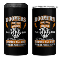Vintage Boomers Generation 4 in 1 Can Cooler Tumbler Before All You Sissie Were Born Skeleton Hand - Wonder Print Shop