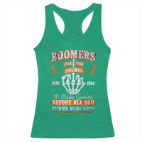 Vintage Boomers Generation Racerback Tank Top Before All You Sissie Were Born Skeleton Hand - Wonder Print Shop