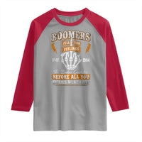 Vintage Boomers Generation Raglan Shirt Before All You Sissie Were Born Skeleton Hand - Wonder Print Shop