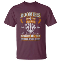 Vintage Boomers Generation T Shirt Before All You Sissie Were Born Skeleton Hand - Wonder Print Shop